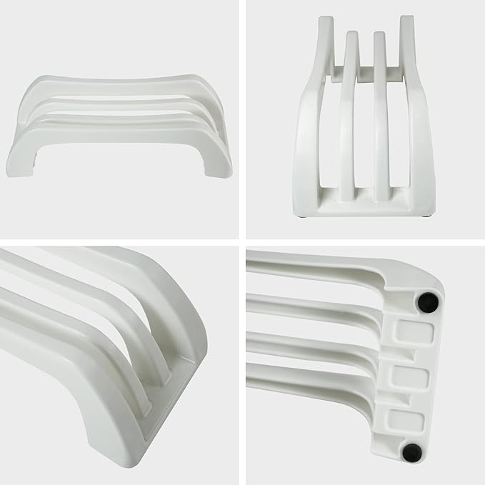 carrotez Plastic Cutting Board Holder, 3-Compartment Storage Organizer, 0.6 Inch Slots, White
