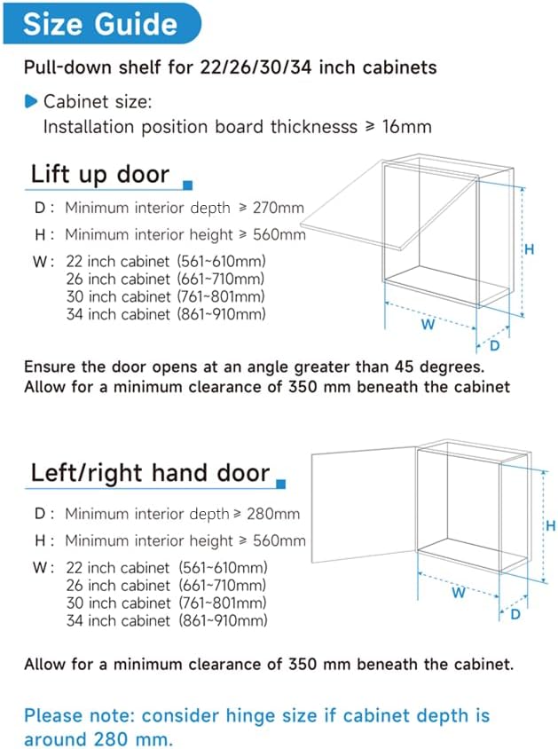 Pull Down Shelf for Kitchen Upper Cabinet, Heavy Duty Cabinet Organizer Large Storage Space, 26-28 Inch Width, Black