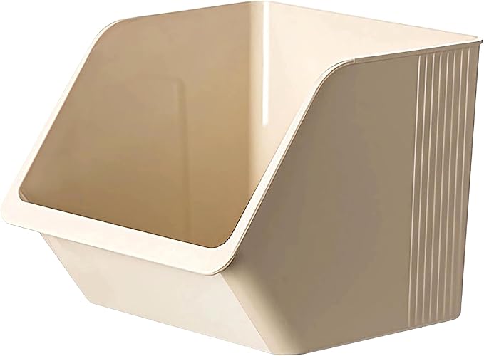 6-Pack Small Beige Storage Baskets, Plastic Storage Bins Kitchen Wall Organizer and Storage Shelves, Spice Organizer, Adhesive Spice Rack Wall Mount for Countertop/Cabinet/Bathroom