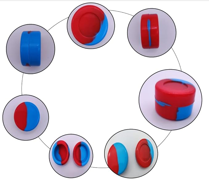 5ml Lots Silicone Container Box 18 colors 100pcs