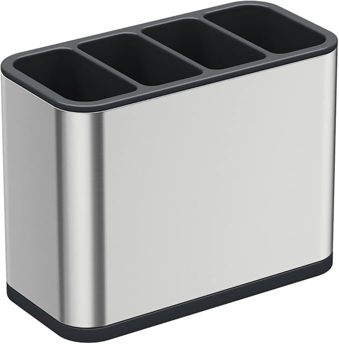 Silverware Caddy Utensil Caddy Spoon Holder with 4 Divided Compartments, Sturdy Stainless Steel, Rust Proof