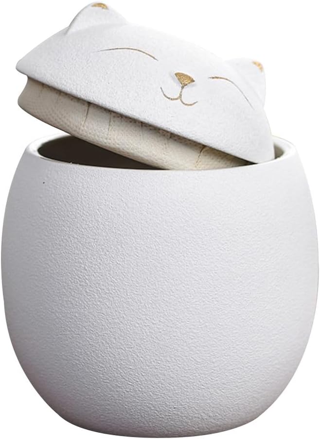 Luxshiny Cat Ceramic Mini Tea Kettle & Sugar Coffee Mugs - 160ml Multi-function Decorative Storage Jar