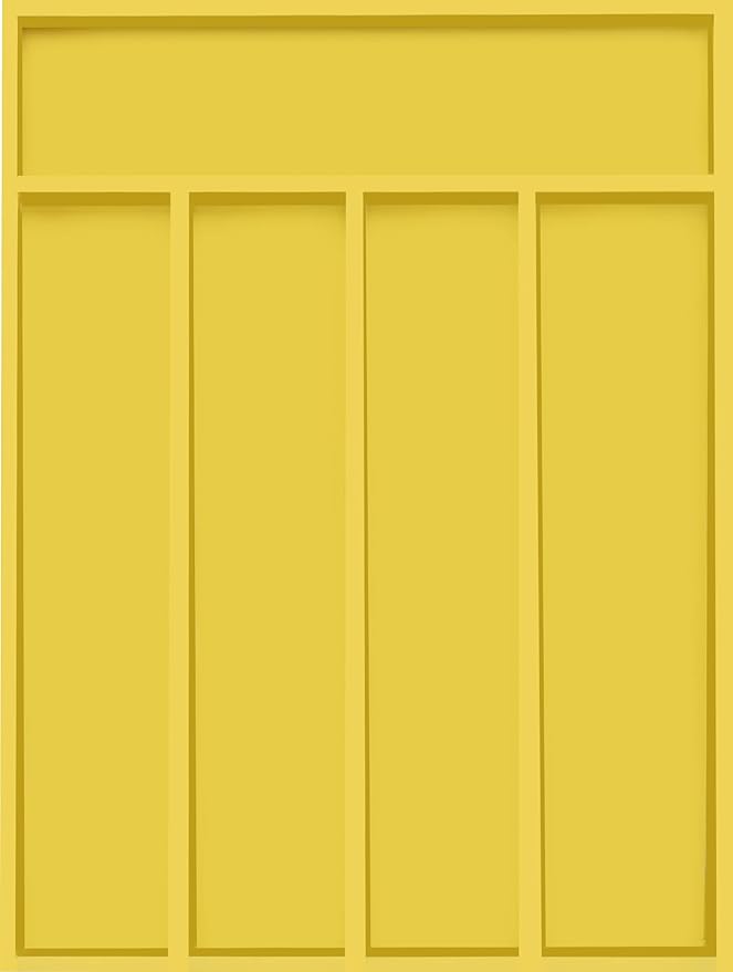 Utopia Kitchen Silverware Organizer, Bamboo Utensil Drawer Organizer for Cutlery, Utensils & Flatware (5 Compartment, Yellow) Pack of 1