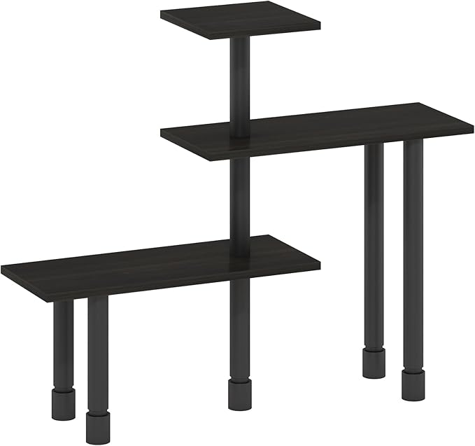 Furinno Turn-N-Tube 3-Tier Multipurpose Corner Countertop Organizer Shelf, Espresso/Black