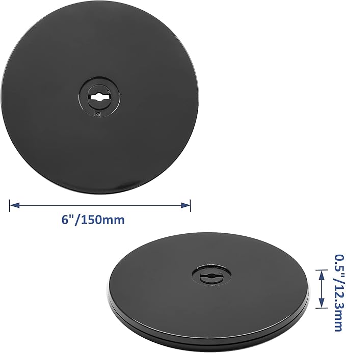 6” Black Acrylic Turntable Organizer, Rotating Organizer Swivel Plate for Bathroom Kitchen Cabinet Table Spice Rack Cake Pantry