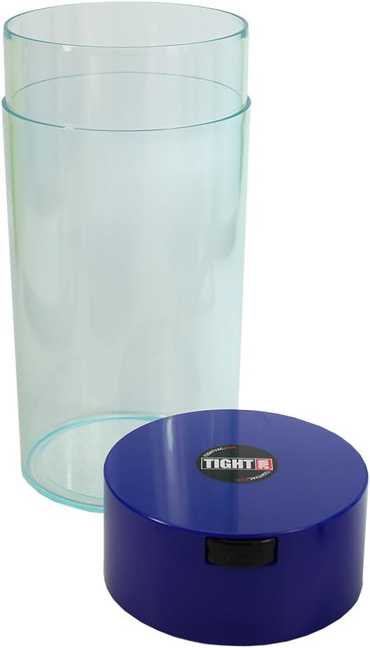 Tightvac - 5oz to 24 Ounce - Patented Airtight Container | Multi-use Vacuum Container Works as Smell Proof Containers for Herbs and Dry Goods. Blue Clear
