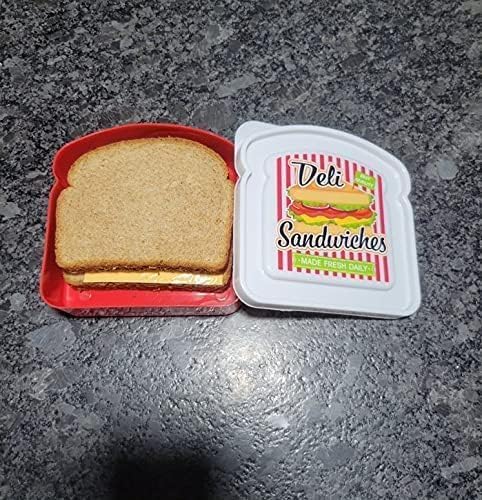 Set of 3 Toast Shaped Sandwich Boxes Food Storage Sandwich Containers, 2 cups / 16 oz / (Pack of 3)