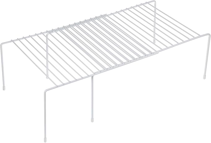 Kitchen Cabinet Organizer Expandable Storage Shelves Cupboard Spice Shelf Rack with Scratch Resistant Feet Metal Kitchen Counter Shelf Freezer Shelf Rack for Counter Pantry Dish Spice