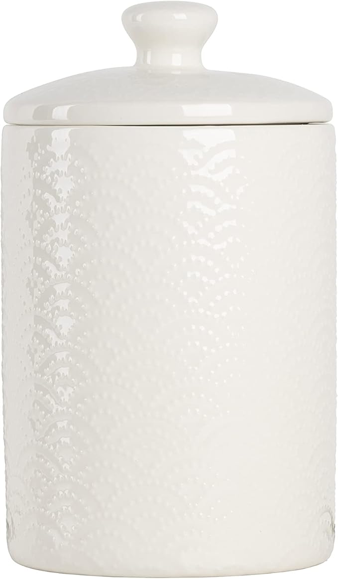 10 Strawberry Street CAN WHT Kitchen Canister Set, 3 Piece, Tide White