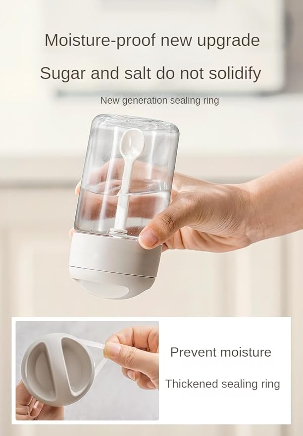 Sugar and Salt Container Set,Glass spice jars with Spoon,8.5 oz Sugar Bowl,for Kitchen Counter Keeping Sugar,Salts,Spice,Sauce