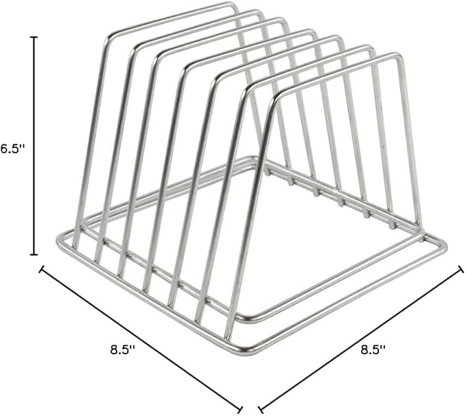 Thirteen Chefs Stainless Steel Cutting Board Rack - Holds 6 Boards up to 3/4" Wide - NSF Approved for Commercial Kitchens