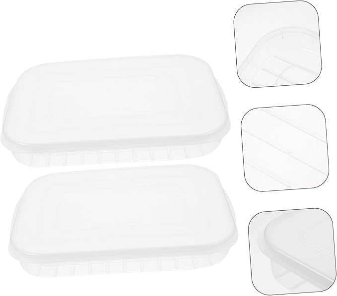2 Pcs Transparent Food Storage Boxes with Lid for Refrigerator, Meat Container, Bacon Keeper, Stackable Cold Cuts and fruits Storage Containers for Fridge,Fridge Organizers