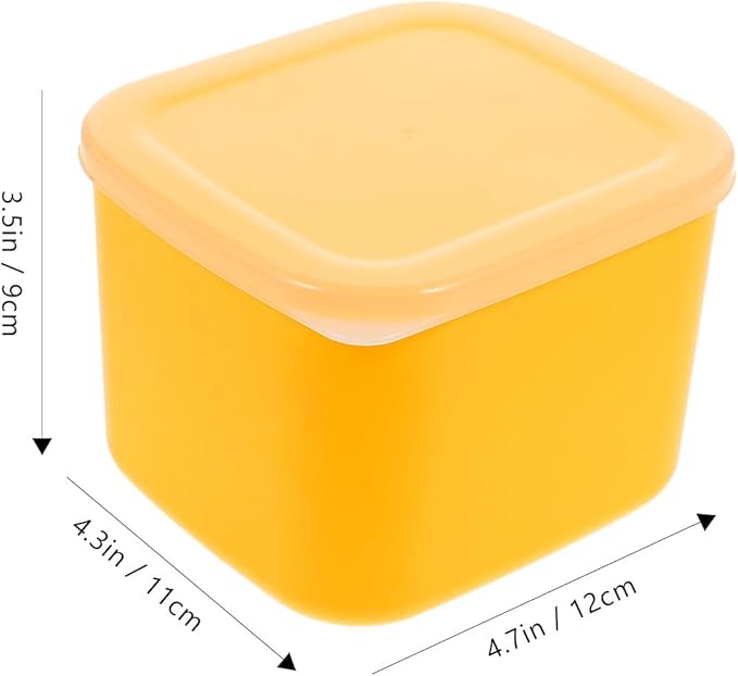 UPKOCH Cheese Storage Container with Lid, PP/PE Airtight Food Keeper for Refrigerator & Kitchen Counter, Dishwasher-Safe Stackable Fridge Organizer (Yellow)
