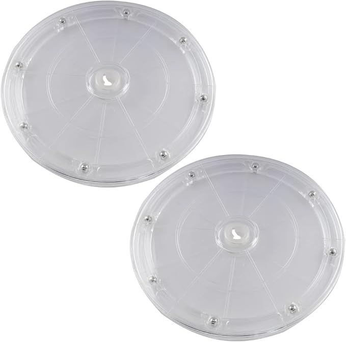 SDTC Tech 2 Pack 7 Inch Lazy Susan Turntable Organizer 360 Degree Rotating Swivels Round Clear Acrylic Turntable Holder for Kitchen Corner Cabinets, Spice Rack, Table Cake Decorating, etc