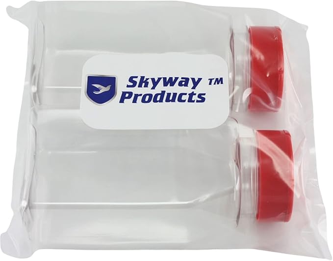 Skyway Supreme Large 16 OZ Plastic Spice Bottles Seasoning Containers Jars - Flap Cap Pour and Sifter Spice Shaker - Refillable Perfect For Storing Dispensing Herbs BBQ Rub - BPA Free - Set of 2