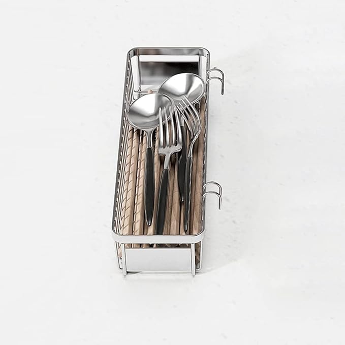 Drawer Silverware Organizer, Utensil Mesh Organizer for Chopsticks/Spoon/Fork/Knife, SUS304 Stainless Steel Drawer Utensil Drying Rack