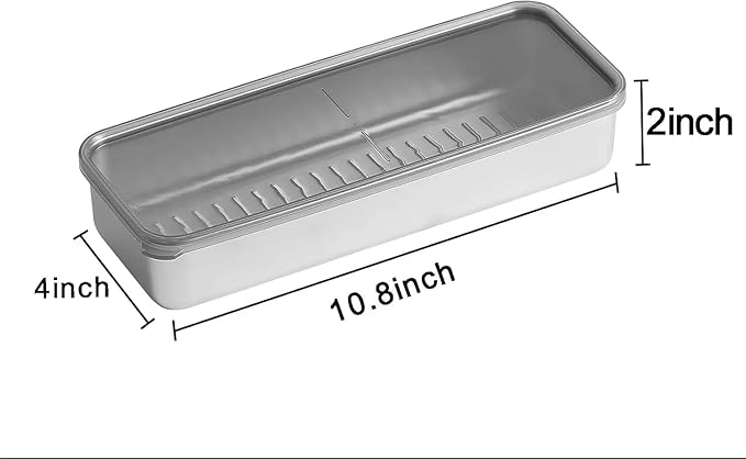 Bacon storage container for fridge,304 Stainless Steel Airtight Deli meat container/Kitchen Meat Saver Storage Container (2 Pack M)