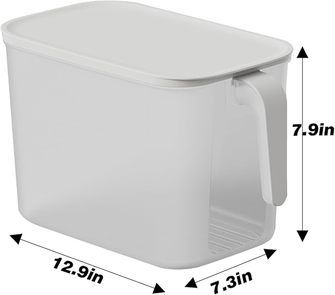 MineSign 4Pack Plastic Storage Containers with Lid Large Square Food Storage Organizer Stackable Refrigerator Organizer with Handle Kitchen Containers for Fruits Vegetables Meat Egg