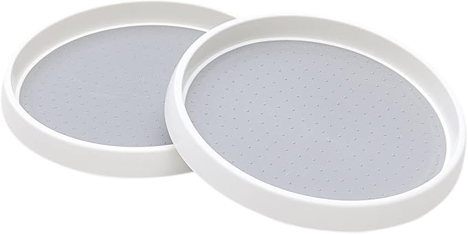 Pantry Lazy-Susan Turntable Cabinet Organizer - 10-inch Non-Skid Spin Spice Rack - 2 Pack Lazy Susans for Fridge BPA Free
