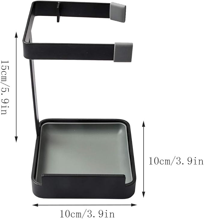 vocheer Pot Lid Holder, Kitchen Organizer Rack Spoon Rest Rack Holder-Lid Stand for Utensils in Kitchen, Black