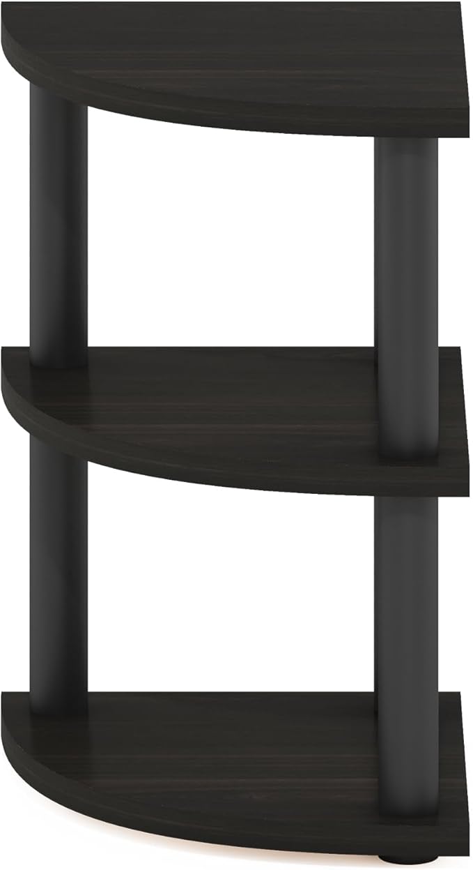 Furinno Turn-N-Tube 3-Tier Corner Countertop Organizer Shelf, Espresso/Black