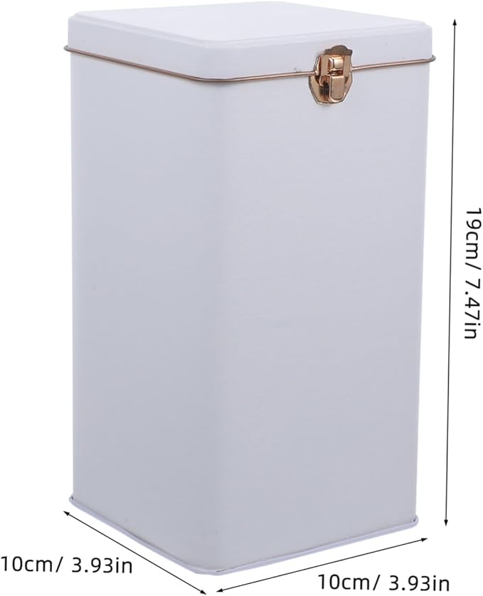 Metal Tea Canister with Airtight Lids Candy Jar Kitchen Storage Jar Tea Tin Tins Tea Storage Jar Jars with Lid Food Storage Tin Container White Tea Box Loose Tea Tinplate