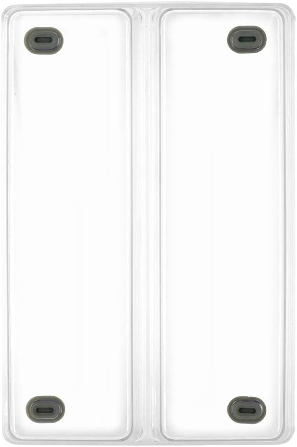 Glad Plastic Drawer Storage Tray – Heavy Duty Organizer Bin for Home, Kitchen, Bath, Bedroom, Office | Non-Slip Feet, 2-Compartment, Clear