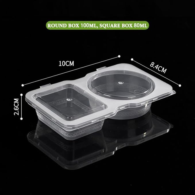 20 PCS Reusable Grab Go Snack Containers, Portable Clear Snack Pack Boxes with Double Compartments Lids for Snacks Condiments