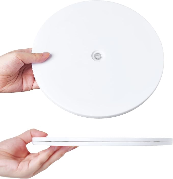 4 inch Lazy Susan Turntable White Acrylic Ball Bearing Rotating Tray for Spice Rack Table Cake Kitchen Pantry Decorating Bathrooms, 20-lb Load Capacity (360˚ Rotation)