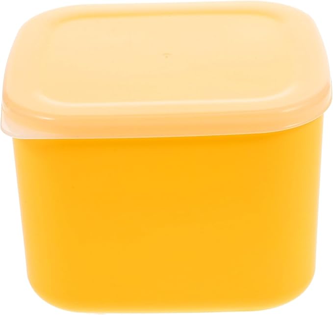 UPKOCH Cheese Storage Container with Lid, PP/PE Airtight Food Keeper for Refrigerator & Kitchen Counter, Dishwasher-Safe Stackable Fridge Organizer (Yellow)