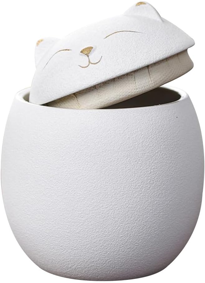 Luxshiny Cat Ceramic Mini Tea Kettle & Sugar Coffee Mugs - 160ml Multi-function Decorative Storage Jar