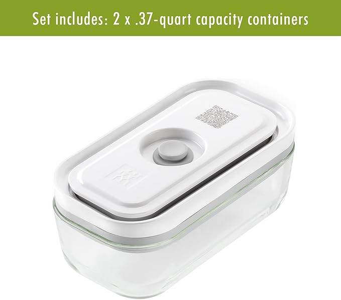 ZWILLING Fresh & Save 2-Piece Small Glass Airtight Food Storage Container, Meal Prep Container
