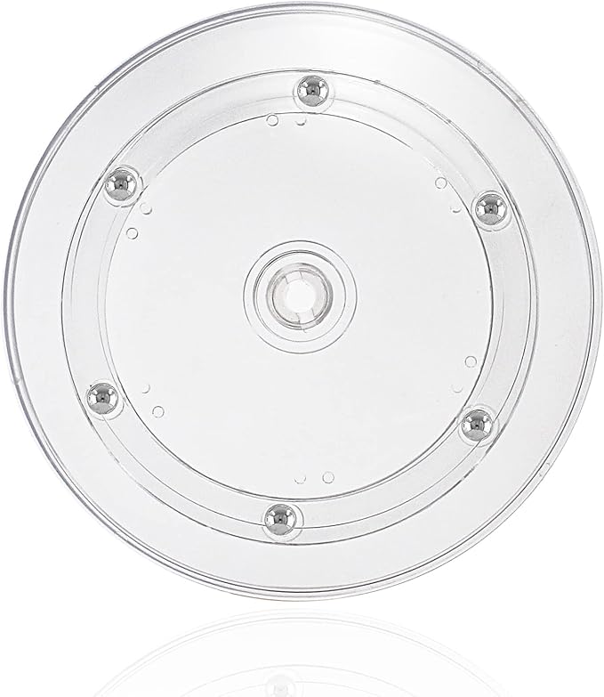 Jersvims 2Pcs 6 Inch Acrylic Turntable Platter, Transparent Turntable Organizer Round Rotating Plate for Kitchen Pantry Cabinet Desk Rack Spice Cake Cookie Decorating