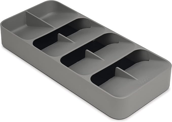Joseph Joseph DrawerStore Compact Utensil Organizer For Kitchen Drawer Silverware, Flatware Tray, Grey