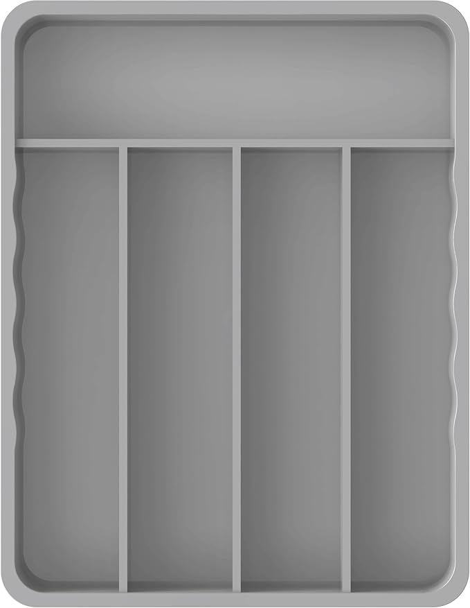 Simple Houseware 5 Compartments Kitchen Drawer Flatware, Gray