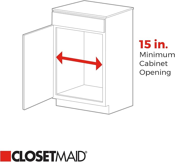 ClosetMaid 14 in. Pull Out Cabinet Organizer, 2 Tier, Heavy Duty, Slide Out Pantry Shelves Drawers for Kitchen, Bathroom, White