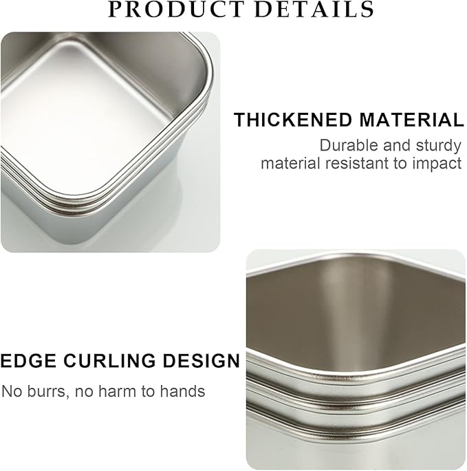 Small Condiment Containers To Go, 5 Pcs Square Spice Jar Kits with Lids, Individual Portion Cups, Leakproof Reusable Ideal for All Hot and Cold Sauces, Lunch Box, Work Trip