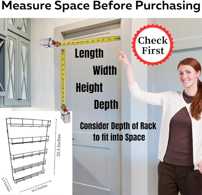 Evelots 5-Tier 40-Jar Hanging /Wall-Door Mount/Pantry Door Spice Rack/Large Spice Rack Organizer for Cabinet Door