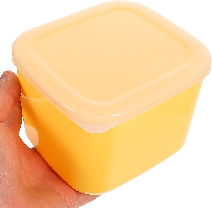 UPKOCH Cheese Storage Container with Lid, PP/PE Airtight Food Keeper for Refrigerator & Kitchen Counter, Dishwasher-Safe Stackable Fridge Organizer (Yellow)