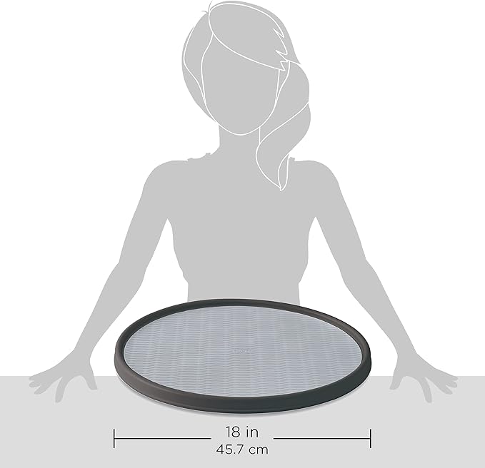 Copco Non-Skid Pantry Cabinet Lazy Susan Turntable, 18-Inch, Charcoal/Light Gray