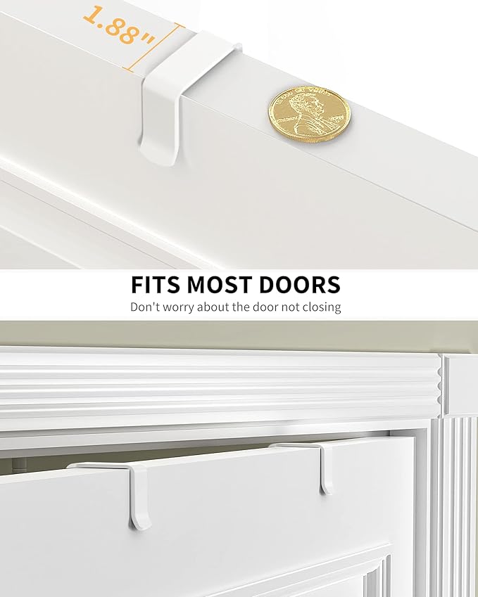 Moforoco White 9-Tier Over The Door Pantry Organizer, Pantry Organization and Storage, Black Hanging Basket Wall Spice Rack Seasoning Shelves, Home Bedroom Storage