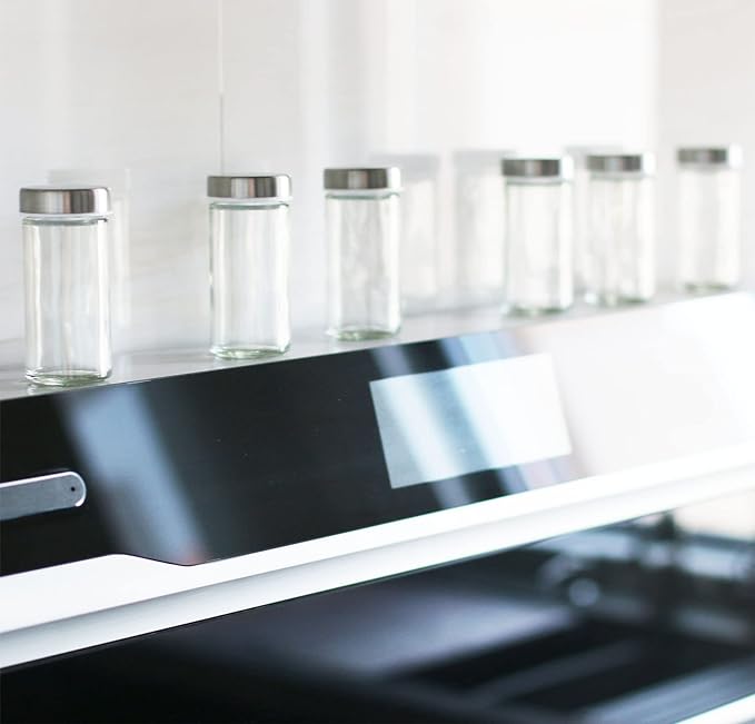 2 Pcs Glass Spice Jars/Bottles - 3oz Empty Round Spice Containers with Airtight Metal Caps with Shaker Lids (2, clear)
