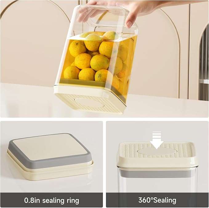 Airtight Food Storage Containers with Pop Top Lids, 4 Pcs BPA Free Plastic Dry Food Canisters for Kitchen Pantry Organization Cereal Flour and Sugar, (2.3qt+1.3qt)*2