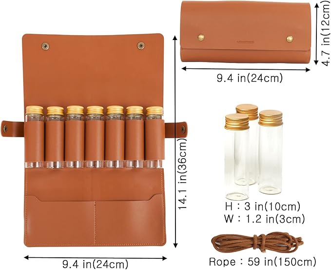 Camping Spice kit with 7 spice Jar, rope, Spice Labels Sticker, 4 Silicone Gasket, Travel Seasoning container, portable spice bag for travel (Waterproof)