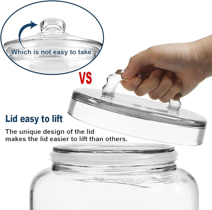 3 Gallon Glass Jar with Lid, Wide Mouth Large Glass Canister with lid, Super Large Cookie Jar for Food Storage, Sugar, Flour, Cookies,Dog Treats