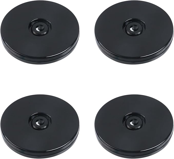 Geesatis 4 Pcs Acrylic Lazy Susan 3 inch Rotating Turntable Organizer Bearings Round Swivel Plate for Spice Rack Table Cake Kitchen Pantry, Black