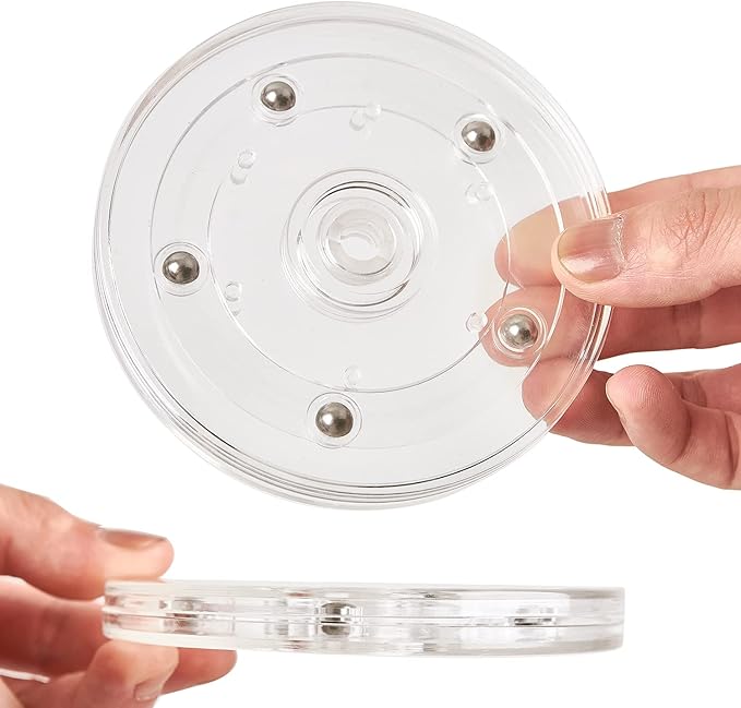 4" Lazy Susan Turntable Acrylic Ball Bearing Rotating Tray for Spice Rack Table Cake Kitchen Pantry Decorating TV Laptop Computer Monitor