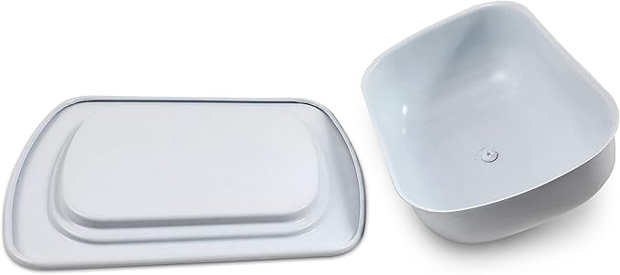 Metal Storage Canisters and Containers for Home and Kitchen Organization, Function, and Decor (White Butter Dish)