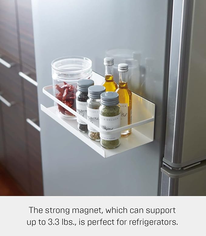 Yamazaki Home Magnetic Spice Storage Rack Organizer For Fridge - Steel