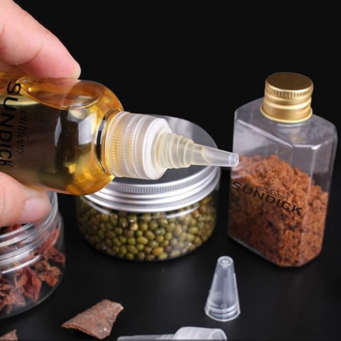 Portable Empty Spice Set, 3 Size Camping Travel Spice Bottles Moisture Proof Condiment Container with Lid, Go for Picnic Weekend Travel, Hunting and Camping with Friends